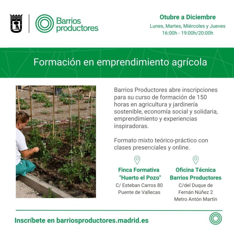 Formación en emprendimiento agrícola del programa Barrios Productores [2ª Edición]